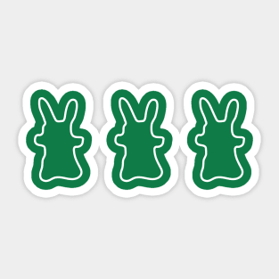 Three Bunny Rabbits Silhouettes Sticker